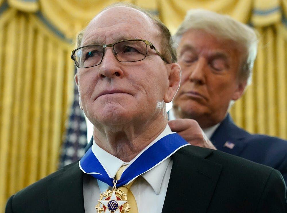 Dan Gable and President Donald Trump