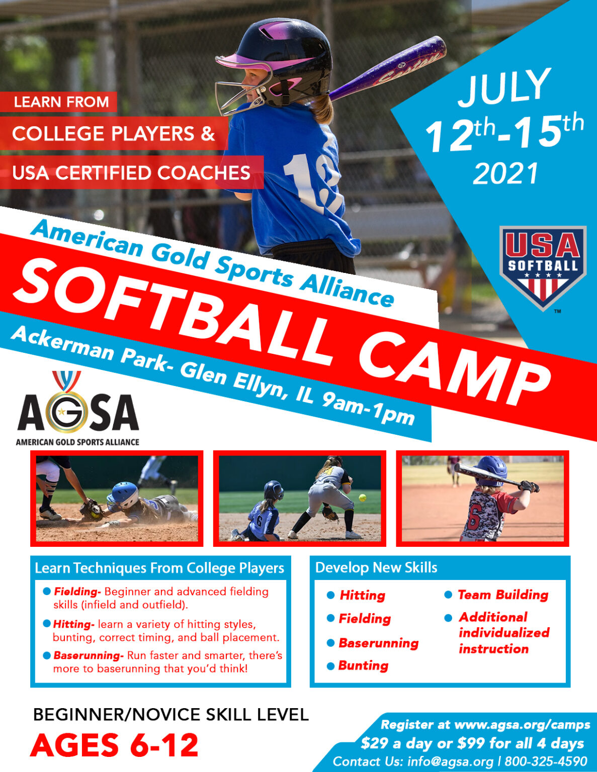 AGSA Softball Camp American Gold Sports Alliance